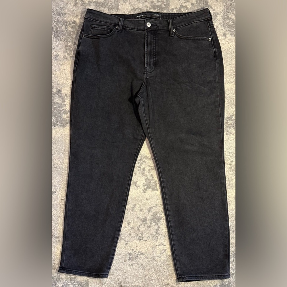 Old Navy High Rise O.G. Straight Black Jeans Size 16